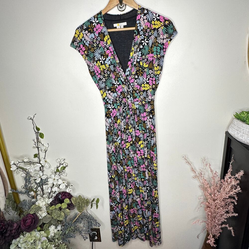 BODEN Eleanor Jersey Midi Dress Floral Jungle Sz 6 Regular $150 {3V45} - Picture 3 of 6